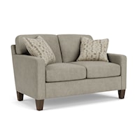 Contemporary Loveseat with Track Arms