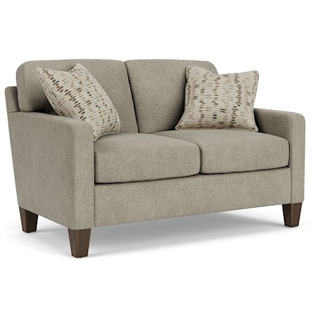 Contemporary Loveseat with Track Arms