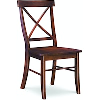 Transitional X-Back Dining Chair in Espresso