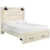 Ashley Signature Design Cambeck Queen Bed w/ Lights & Footboard Drawers