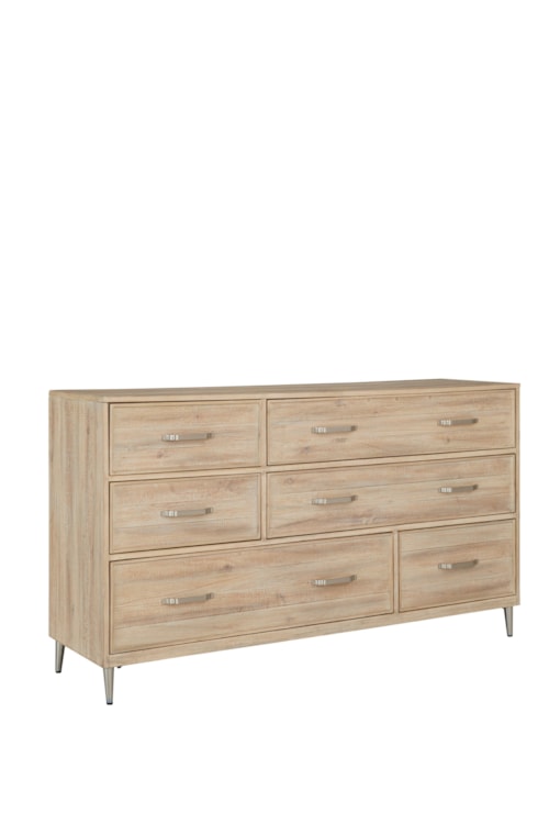 Transitional 6-Drawer Dresser with Felt-Lined Drawers