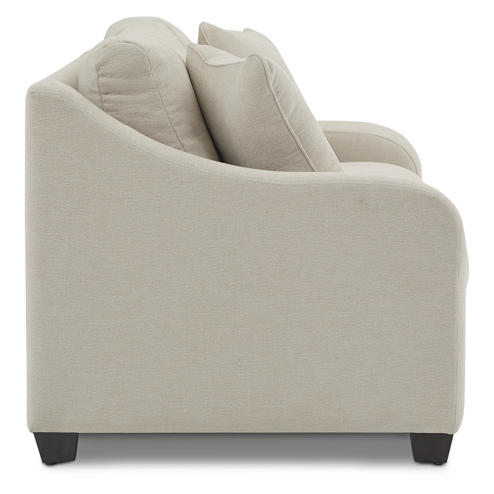 Slope-Arm Apartment Sofa w/Throw Pillows