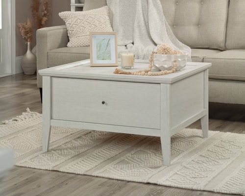 Transitional One-Drawer Coffee Table with Open Shelf Storage