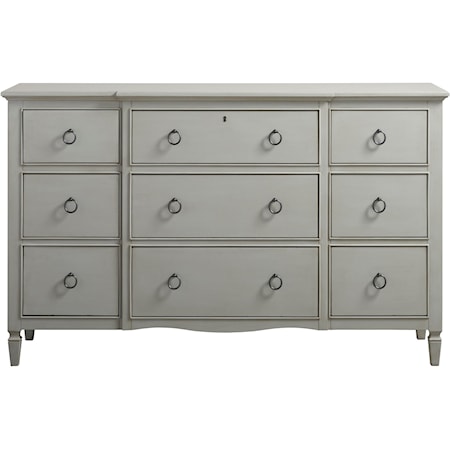 Casual 9-Drawer Dresser with Drop-Front Drawer