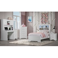 Glam Bookcase Twin Bedroom Set
