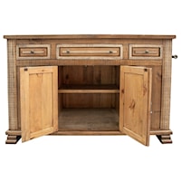 Rustic Kitchen Island with Hidden Casters