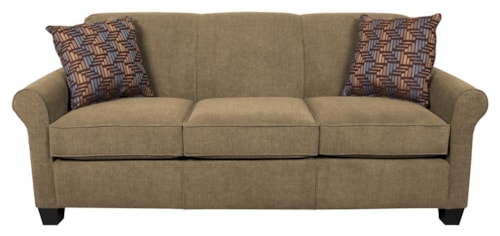 Transitional Queen Sleeper Sofa with Accent Pillows