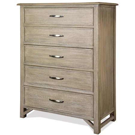 Contemporary Rustic 5-Drawer Chest with Felt and Cedar-Lined Drawers