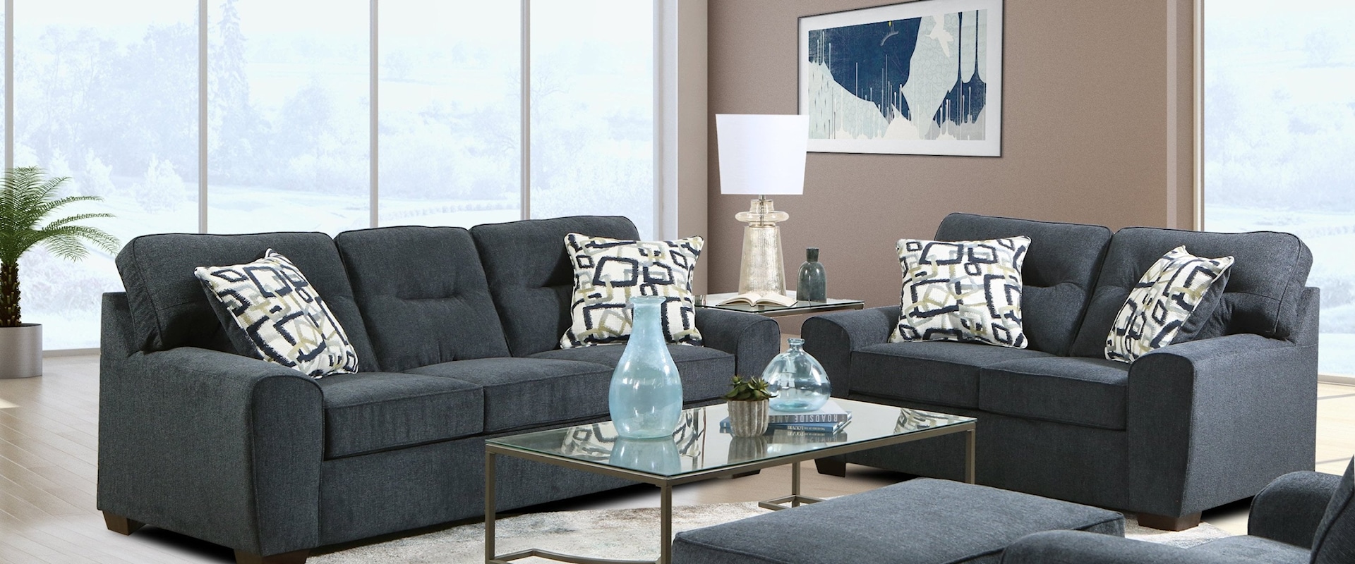 Renzo 4-Piece Contemporary Living Room Set