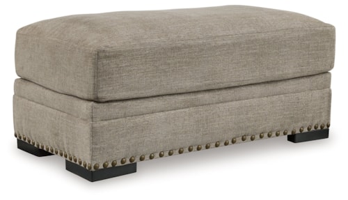 Traditional Chair Ottoman with Nailhead Trim