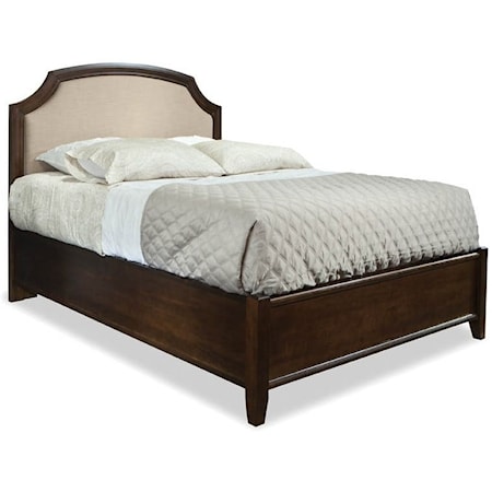 Transitional Queen Upholstered Panel Bed