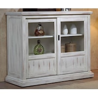 Rustic 45" Sideboard with Sliding Glass Doors