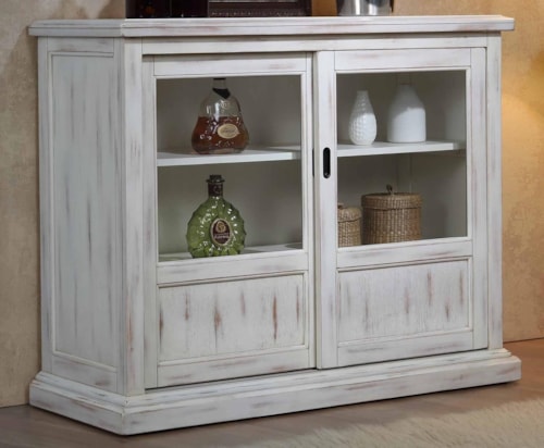 Rustic 45" Sideboard with Sliding Glass Doors