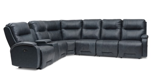 Casual 7-Piece Power Reclining Sectional Sofa w/ Pwr Headrests