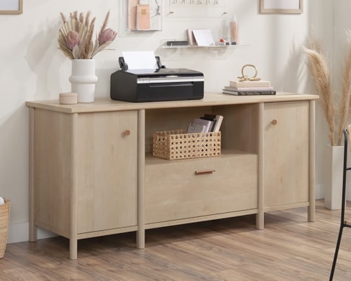 Transitional Home Office Storage Credenza with