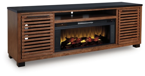 84" TV Stand With Electric Fireplace