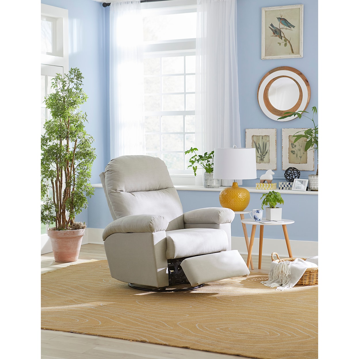Best Home Furnishings Jodie Pwr Swivel Recliner w/ Adjustable Arms & HR