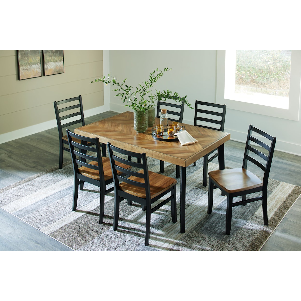 Signature Design Blondon Dining Table And 6 Chairs (Set Of 7)