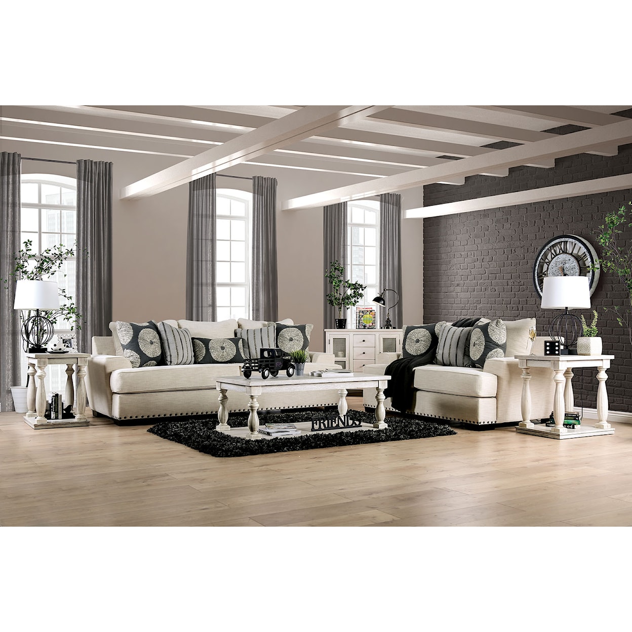 Furniture of America Germaine Sofa and Loveseat Set