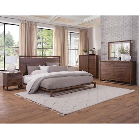 Rustic Queen Bedroom Group with Gentleman's Chest