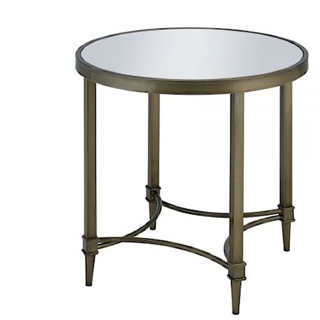 Contemporary End Table with Mirrored Top