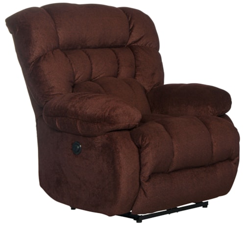 Casual Power Lay Flat Recliner with Pillow Arms