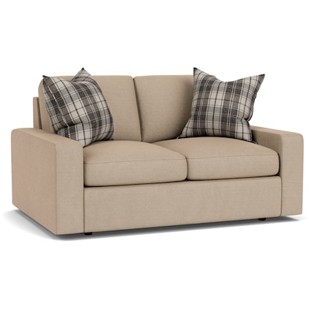 Contemporary Loveseat with Track Arms