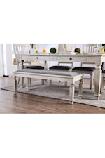 Furniture of America Georgia Rustic Loveseat Bench with Slat Back Design