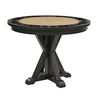 Rustic Counter Height Table with Folding Game Top - Black