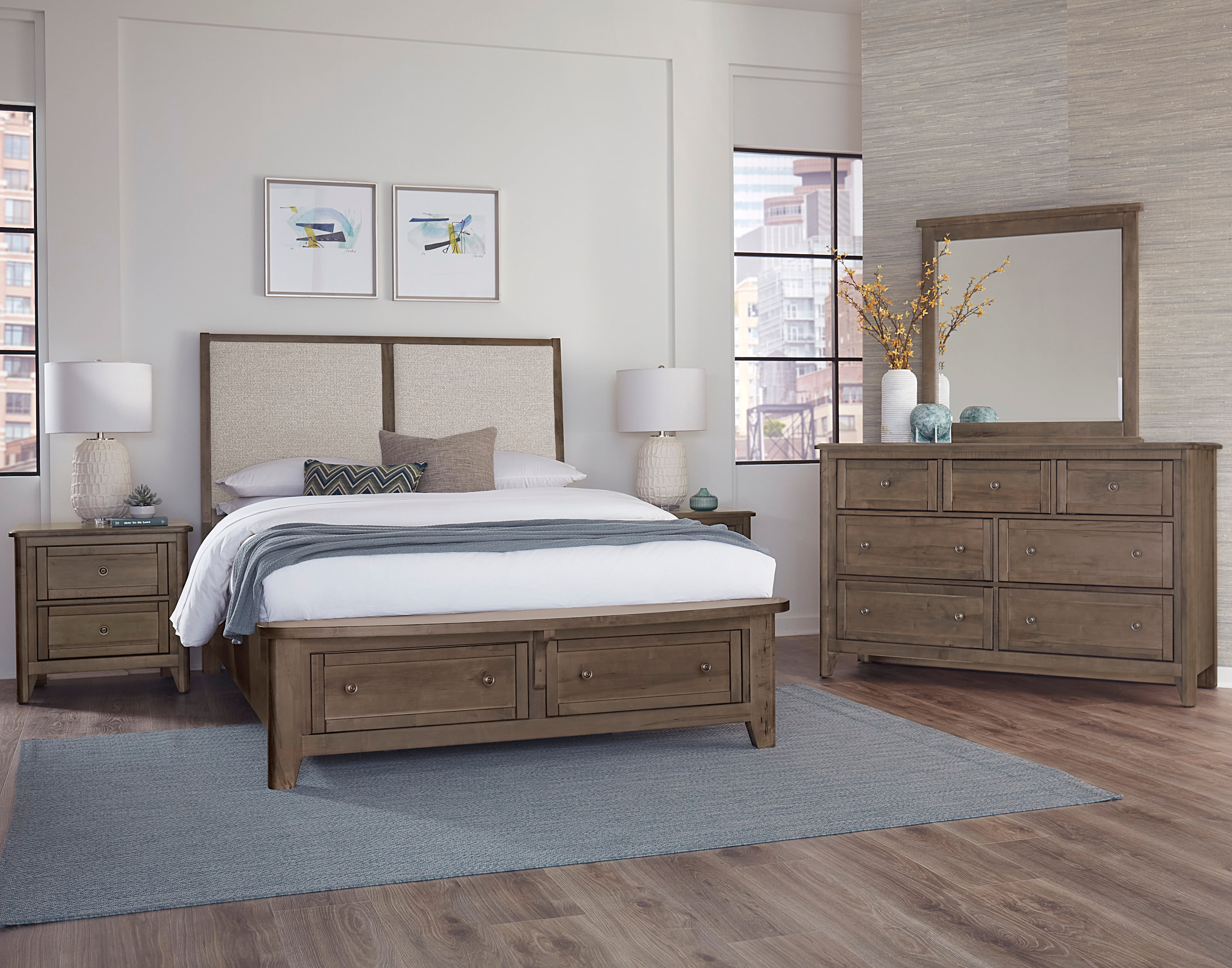 Queen Upholstered Storage Bed