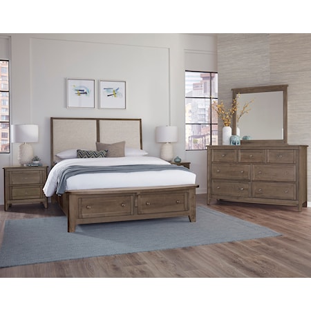 Queen Upholstered Storage Bed