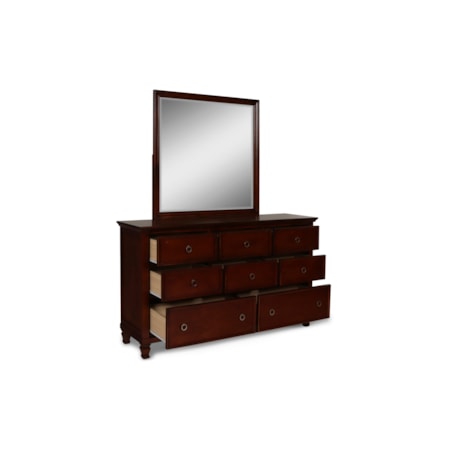 Dresser and Mirror Set