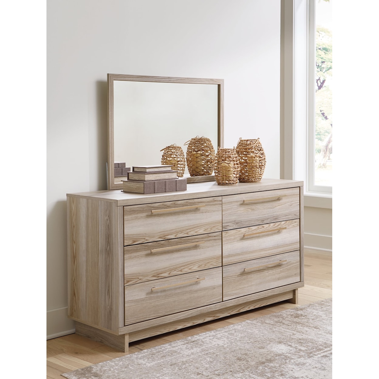 Signature Design by Ashley Furniture Hasbrick Dresser with Landscape Mirror