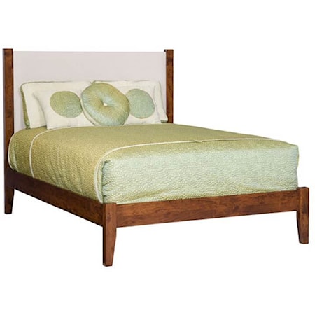 Transitional Full Upholstered Panel Bed with Low-Profile Footboard