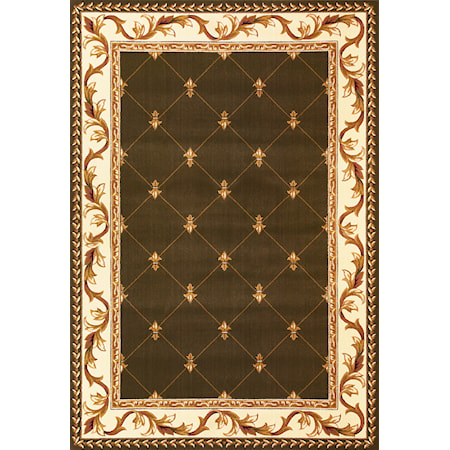 9'10" x 13'2" Green Fleur-De-Lis Rug