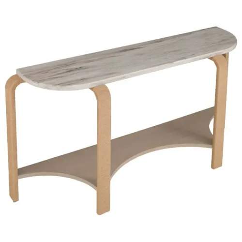 Contemporary Semi-Circle Console with Marble Top