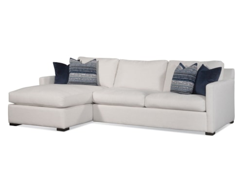 Transitional 2-Piece Sectional with Throw Pillows