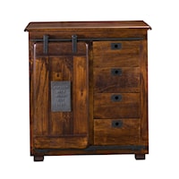 Rustic 4-Drawer 1-Door Cabinet