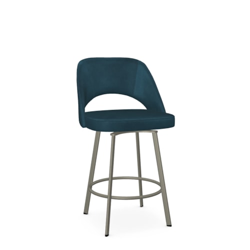 Contemporary Upholstered Counter Height Swivel Stool