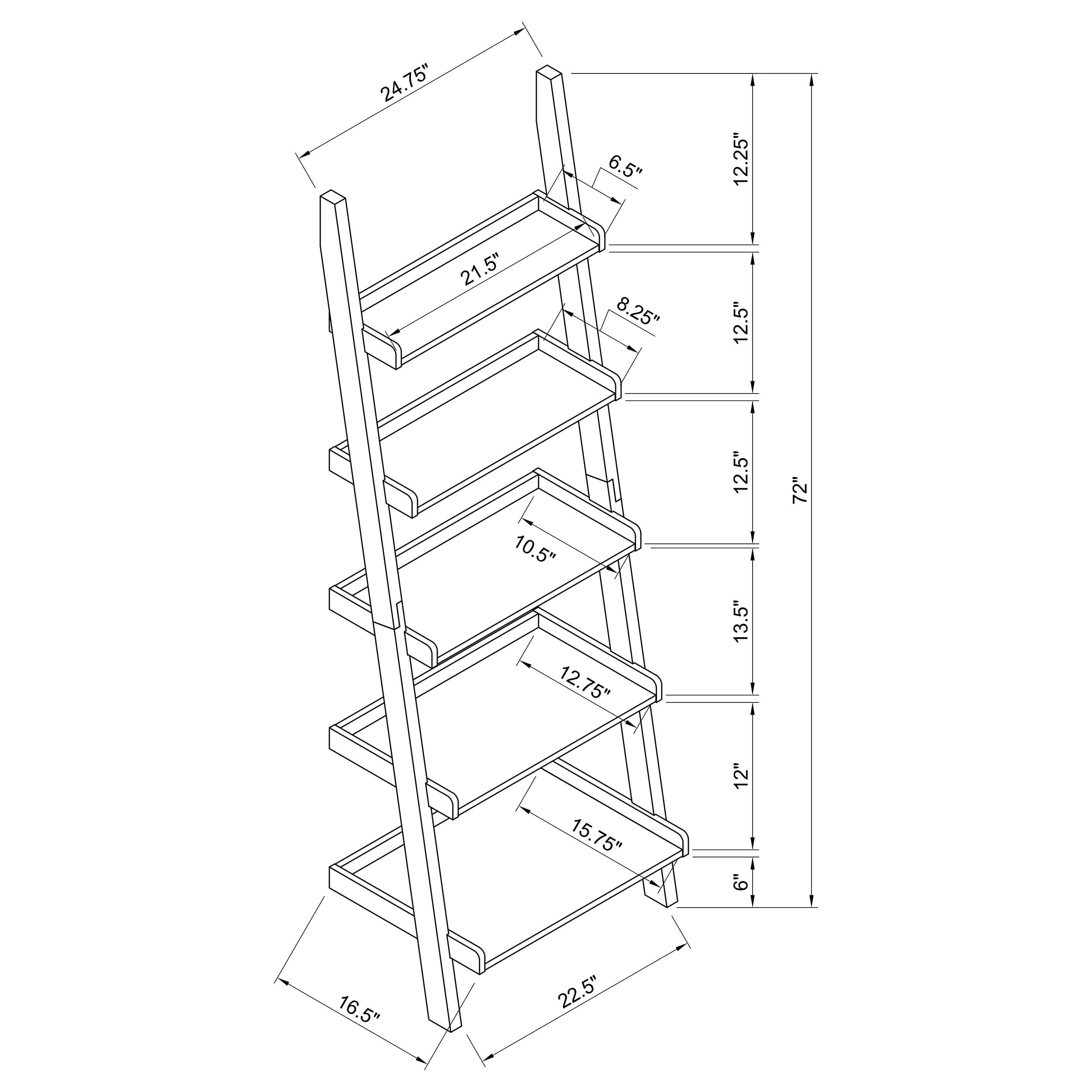 Coaster Colella 72-inch Ladder Bookshelf
