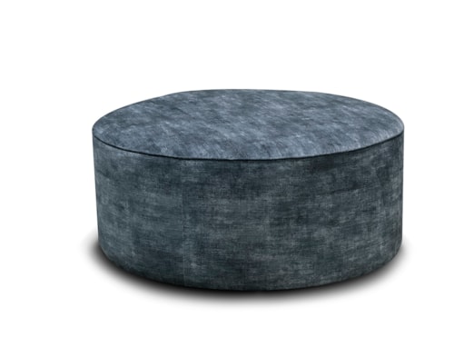 Casual Extra Large Round Cocktail Ottoman with Casters