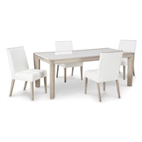 Contemporary Table and 4 Chair Dining Set
