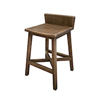 Farmhouse 24" Solid Wood Stool with Low Back