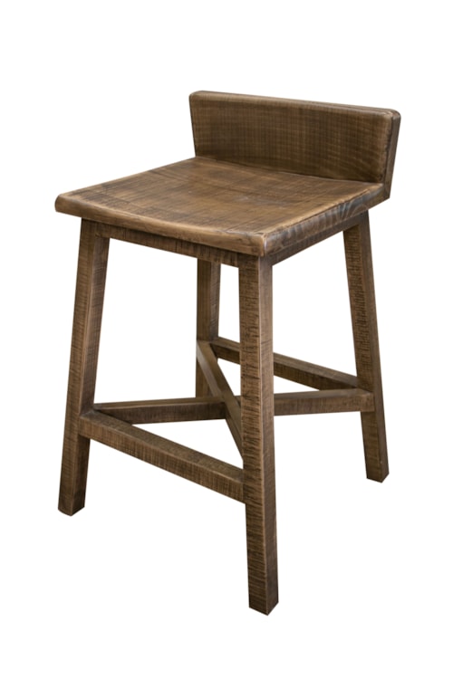Farmhouse 24" Solid Wood Stool with Low Back