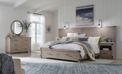 Rustic Farmhouse 5-Piece King Storage Bedroom Set