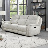 Transitional White Reclining Sofa with Powered Footrest