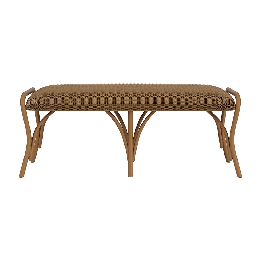 Lloyd Flanders All Seasons Settee Ottoman With Padded Seat