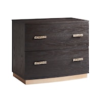 Contemporary 2-Drawer Filing Chest with Gold Accents