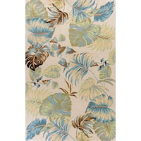 3'3" X 5'3" Ivory/Blue Oasis Area Rug