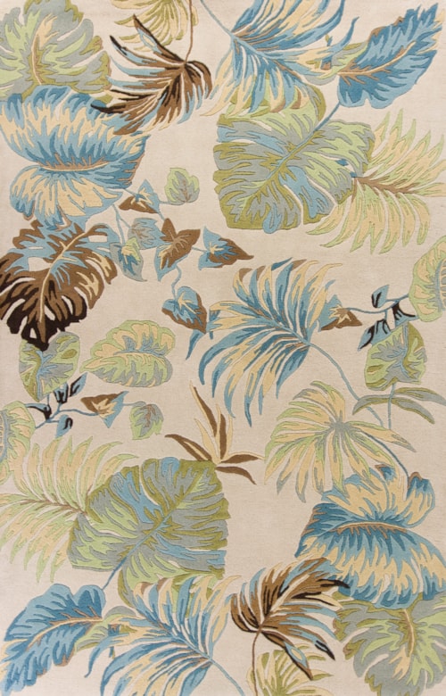 3'3" X 5'3" Ivory/Blue Oasis Area Rug